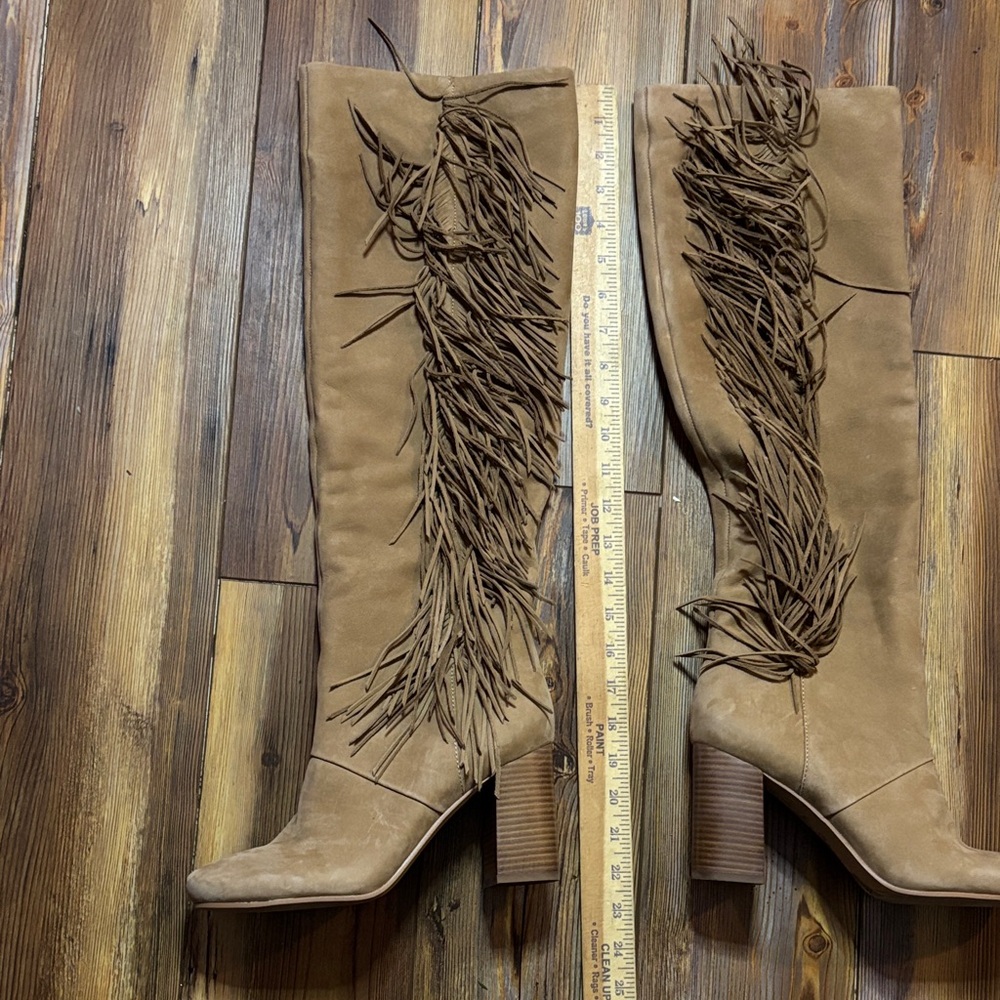 Sam Edelman Taylan Fringed Knee-High Boots Size 9 - Picture 2 of 11